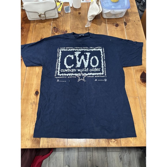 Does not apply Other - Vintage 1998 Dallas Cowboys World Order CWO NFL T-Shirt Deion Sanders Emmitt